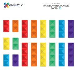 New Ractangle Pack - magnetsæt 18 dele - rainbow Magnetlegesæt