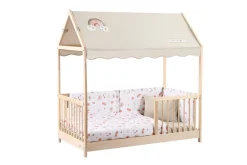 Online Rainbow Cream Markise til husseng 70x140 Børn Sengehimler & Himmelpinde