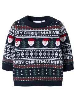 Online Rastokka Striksweater - Dark Sapphire Juletøj|Cardigans, Veste & Trøjer