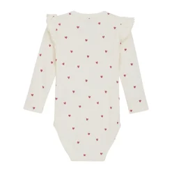 Sale Rib Body Langærmet - med hjerteprint Bodystocking Langærmet