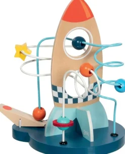 New Rumskib, perlelabyrint med katapult Trælegetøj|Aktivitetslegetøj