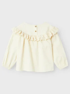 Best Saku langærmet loose emb top - TURTLEDOVE Bluser