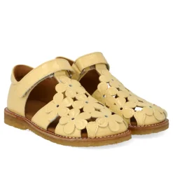 Clearance Sandal med blomster og velcro - 2706 Sandaler Med Lukket Tå