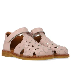 Outlet Sandal med blomster og velcro - Rosebud Sandaler Med Lukket Tå