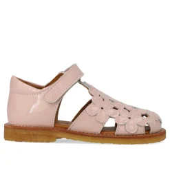 Outlet Sandal med blomster og velcro - Rosebud Sandaler Med Lukket Tå