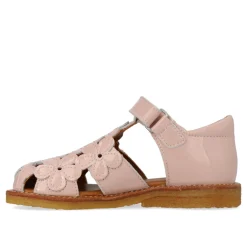 Outlet Sandal med blomster og velcro - Rosebud Sandaler Med Lukket Tå