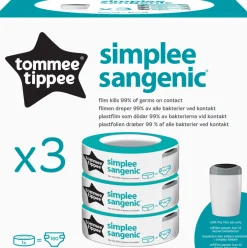 Discount Sangenic Simplee blepose/Refill 3-pak Pusleudstyr Diverse|Tilbehør Til Bad & Pleje