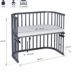 Sale Side by side seng Maxi - Grå Børn Side By Side Senge