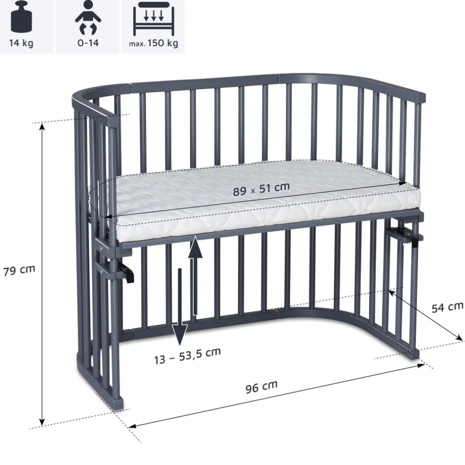 Sale Side by side seng Maxi - Grå Børn Side By Side Senge