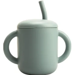 Clearance Silicone Kop med sugerør og dobbelt håndtag Blå Service