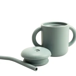 Clearance Silicone Kop med sugerør og dobbelt håndtag Blå Service