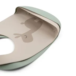 Silikone hagesmæk 2 stk. - lalee sand/grøn Hagesmække