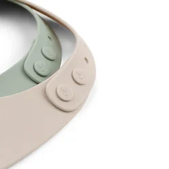 Silikone hagesmæk 2 stk. - lalee sand/grøn Hagesmække