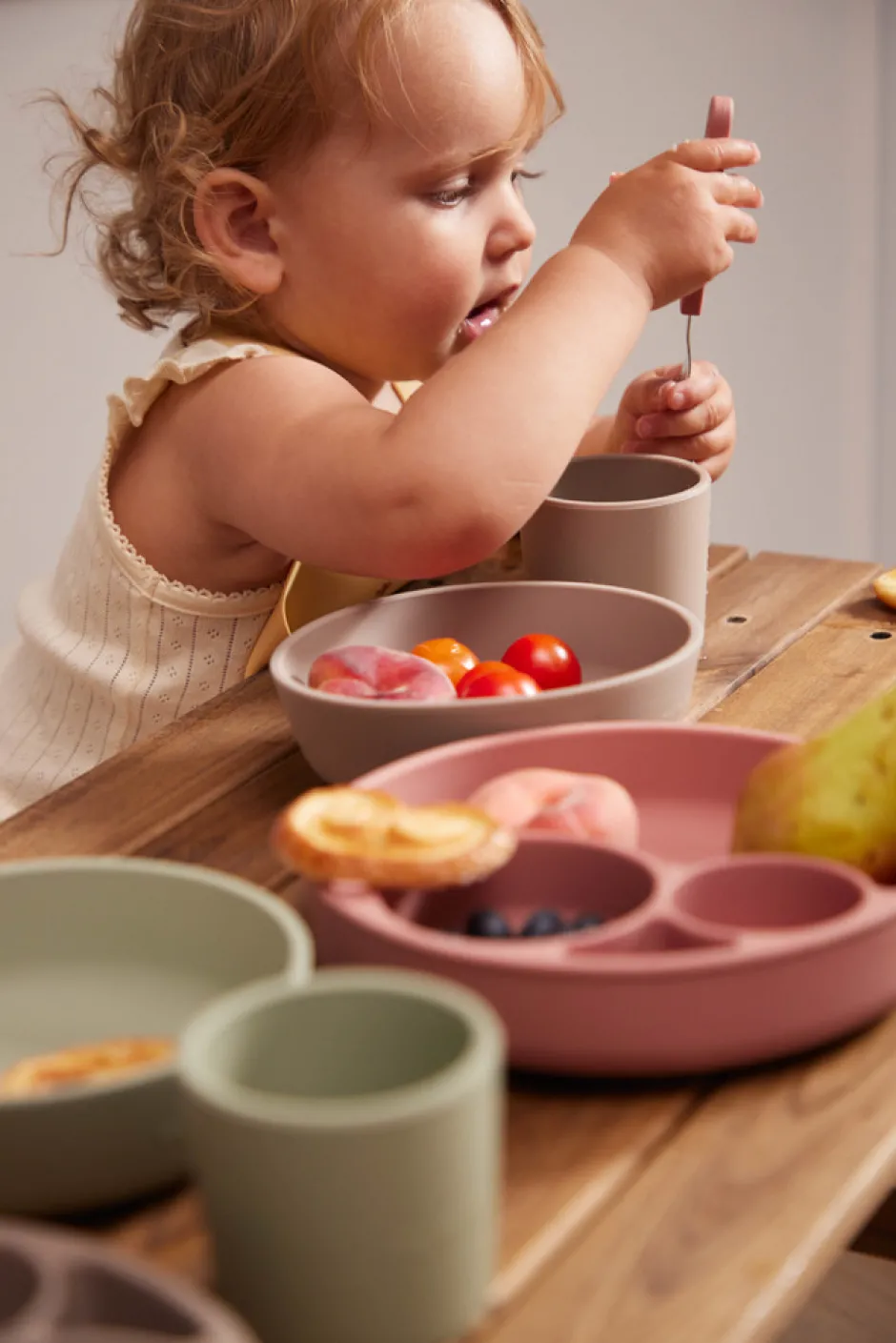 Clearance Silikone skål 2-pak - Warm Grey Service