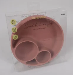 Hot Silikone tallerken ruminddelt - rose Service