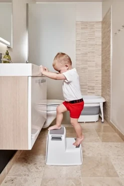 Skammel, to trin, grå Potter, Toiletsæder & Skamler