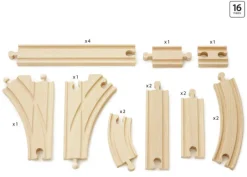 Skinnesæt, 16 dele - FSC® Togbaner & Tog