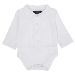 Skjorte body - HVID Skjorter|Bodystocking Langærmet