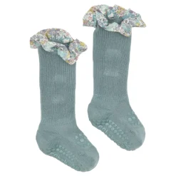 Clearance Skridsikre Strømper - Liberty - Dusty Blue / Michelle Purple Skridsikre Strømper