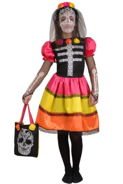 Online Skull flower girl kostume - MULTI Kostumer|Udklædning