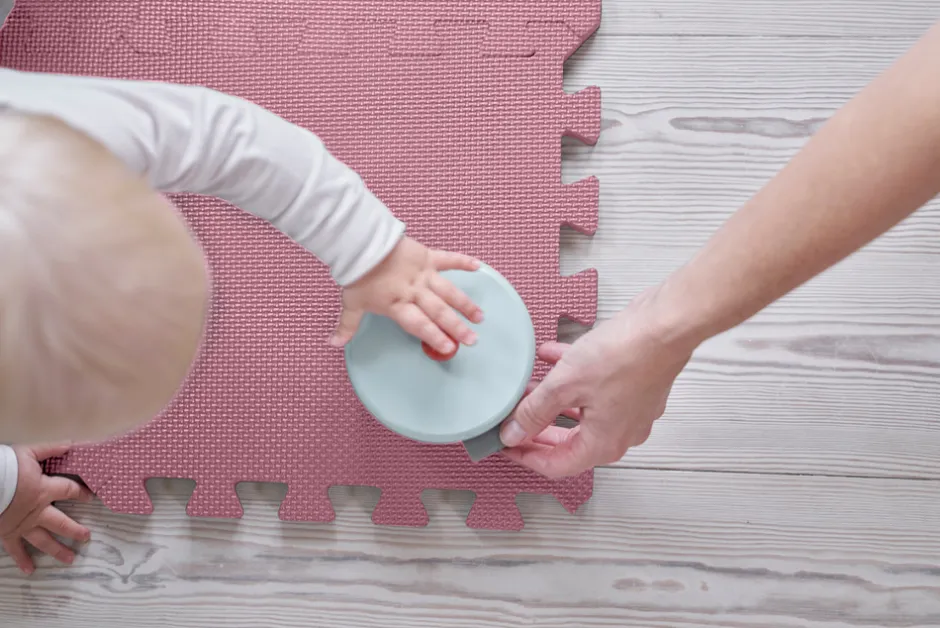 Skumlegegulv , Støvet Rosa 9 stk Legegulve & -Tæpper