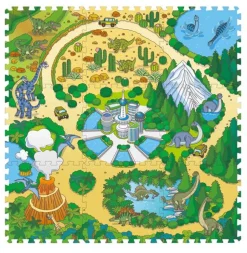 Best Skumlegegulv med dinopark, 9 skumfliser Legegulve & -Tæpper