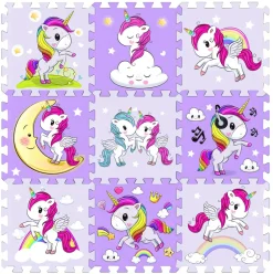 Discount Skumlegegulv med enhjørninge, 9 skumfliser Legegulve & -Tæpper