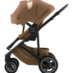 Best Smile 5Z lux inkl. liggedel og Baby-Safe Core autostol - warm caramel/space black Kombivognspakker