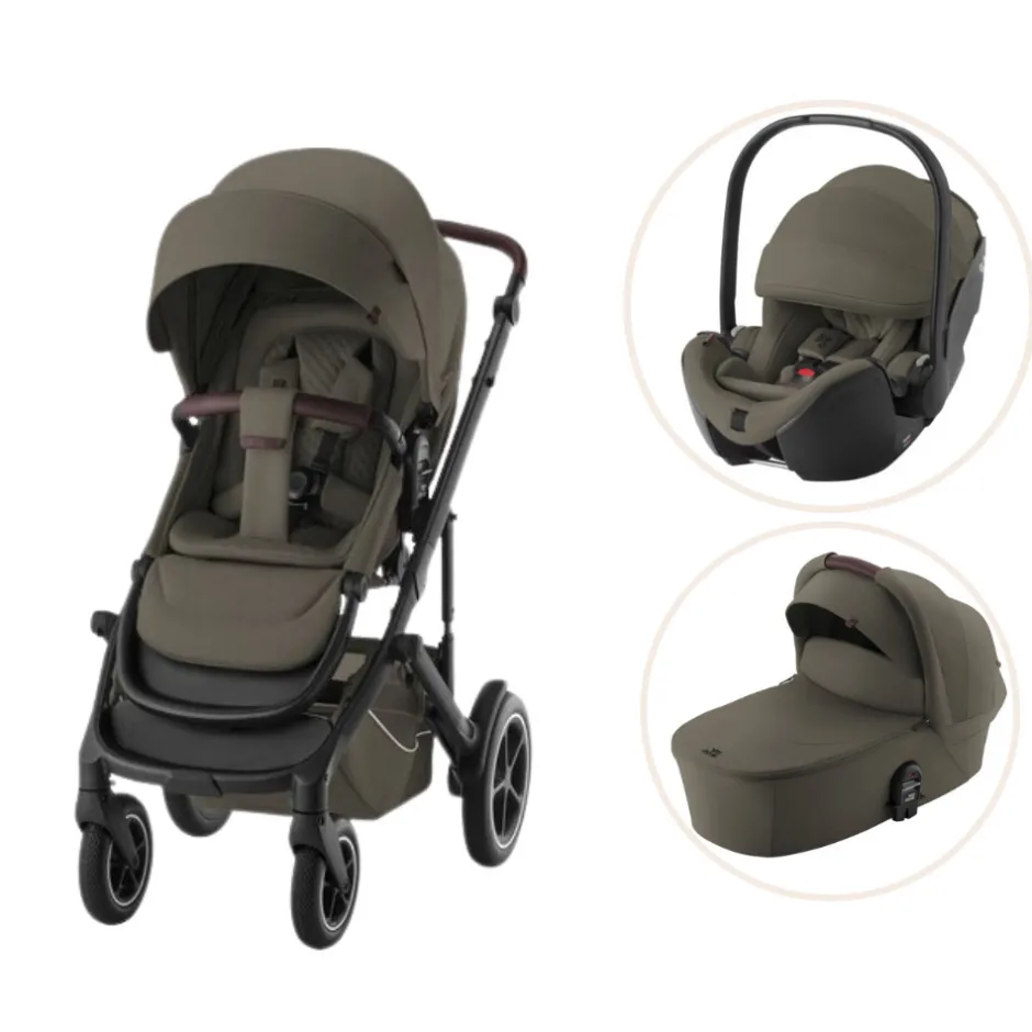 New Smile 5Z lux kombivogn inkl. autostol - urban olive Kombivogne Med Ergonomiske Sæder