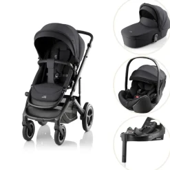 Sale SMILE 5Z Style inkl. liggedel, babysafe pro og vario base - Carbon black Kombivognspakker