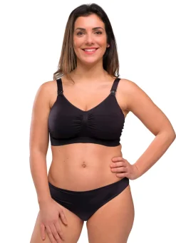 Online Sømløs Amme BH Med Indlæg - Black Amme Bh'Er