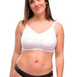 Online Sømløs Amme BH Med Indlæg - White Amme Bh'Er