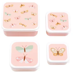 New Snackboksæt 4 dele Butterflies Madkasser & Drikkedunke