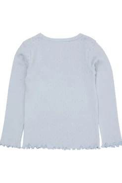 Hot Sommer pointelle t-shirt - DUSTY BLUE Bluser