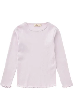 Clearance Sommer pointelle t-shirt - LAVENDER Bluser