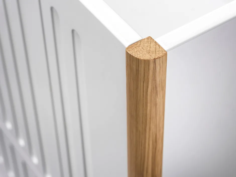 Clearance Spoke tremmeseng - Hvid/Eg Børn Tremmesenge