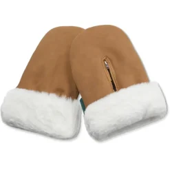 Outlet Østerbro handsken Mini - brown faux suede Vognhandsker