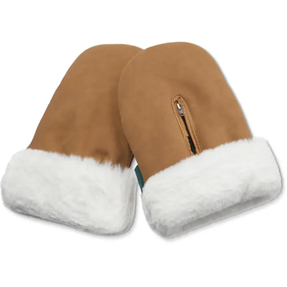 Outlet Østerbro handsken Mini - brown faux suede Vognhandsker