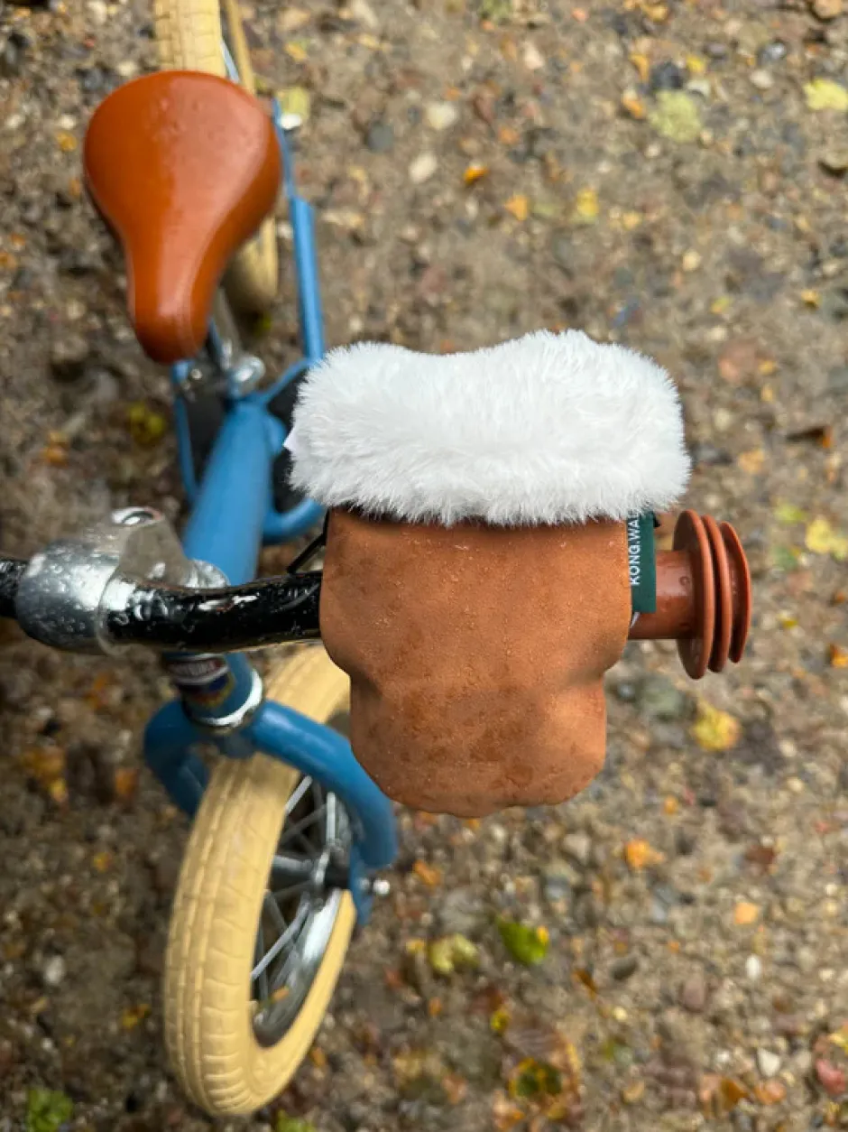 Outlet Østerbro handsken Mini - brown faux suede Vognhandsker