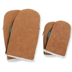 Online Østerbro handsken 2-Pak (Voksen + Mini) - brown faux suede Vognhandsker