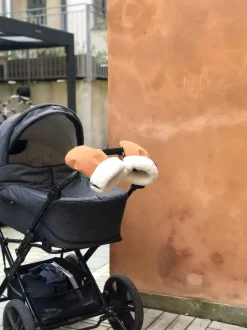 Online Østerbro handsken 2-Pak (Voksen + Mini) - brown faux suede Vognhandsker