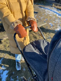 Outlet Østerbro handsker - toffee fur Vognhandsker
