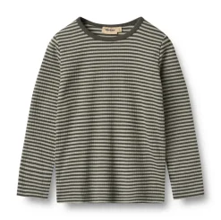 Outlet Stig T-shirt Langærmet - Winter forest stripe Bluser