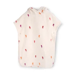 Clearance Strandponcho med broderi GOTS- Søhest Børn Badeslag & Ponchoer