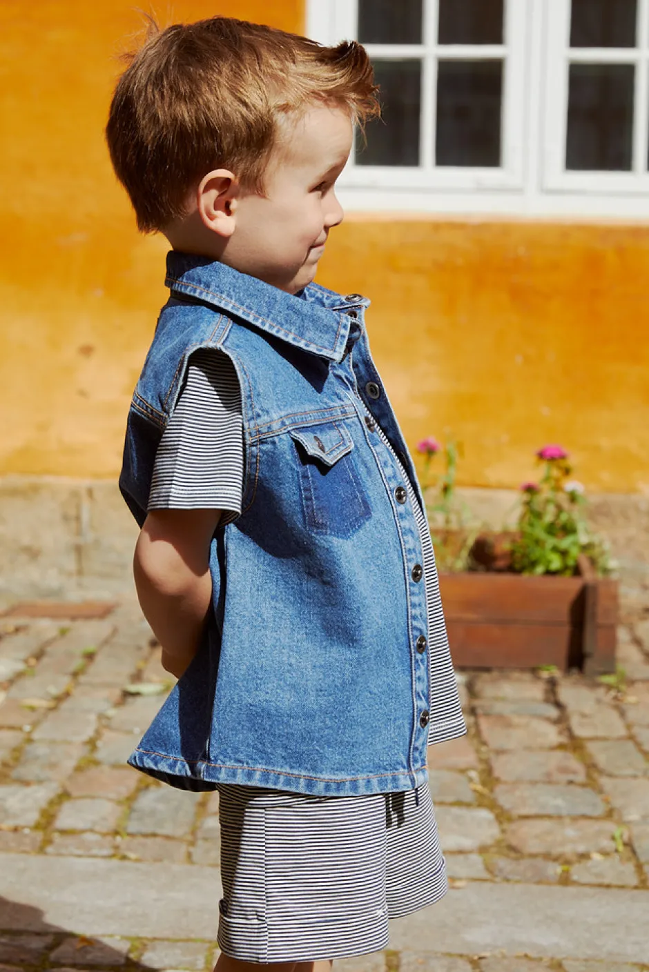 Online Stribet shorts - NAVY Shorts