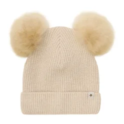 Best Strik Alpaca Hat Pompoms - Sand melange Elefanthuer & Huer|Uldhuer, Uldvanter & Uldfutter