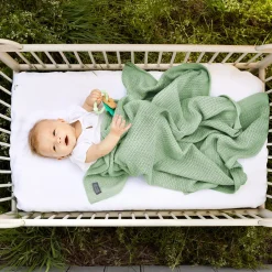 Sale Striktæppe, bomuld - Grøn Børn Tæpper