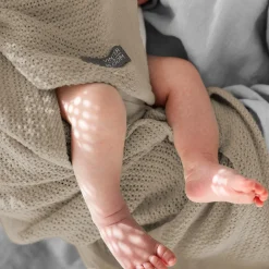 Online Striktæppe, bomuld - Pebble grey Børn Tæpper