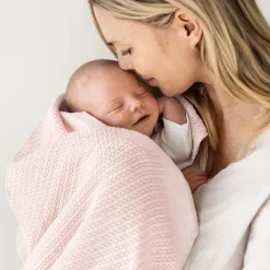 Discount Striktæppe, bomuld, Lyserød Børn Tæpper