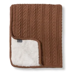 Sale Striktæppe med fleece - Nougat Børn Tæpper